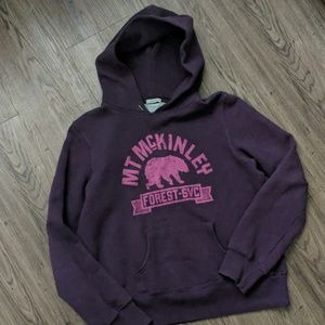 Purple "Mt. McKinley" bear sweatshirt hoodie - Med